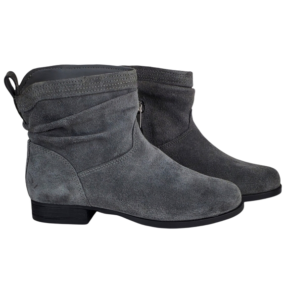 New koolaburra ugg lorelei suede ankle bootie stone gray zip up western cowgirl - Picture 3 of 15